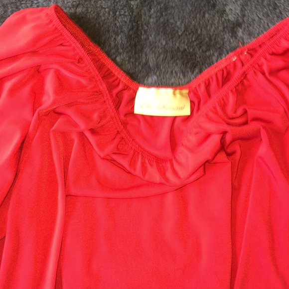 Off the shoulder red and lace top - Picture 2 of 3